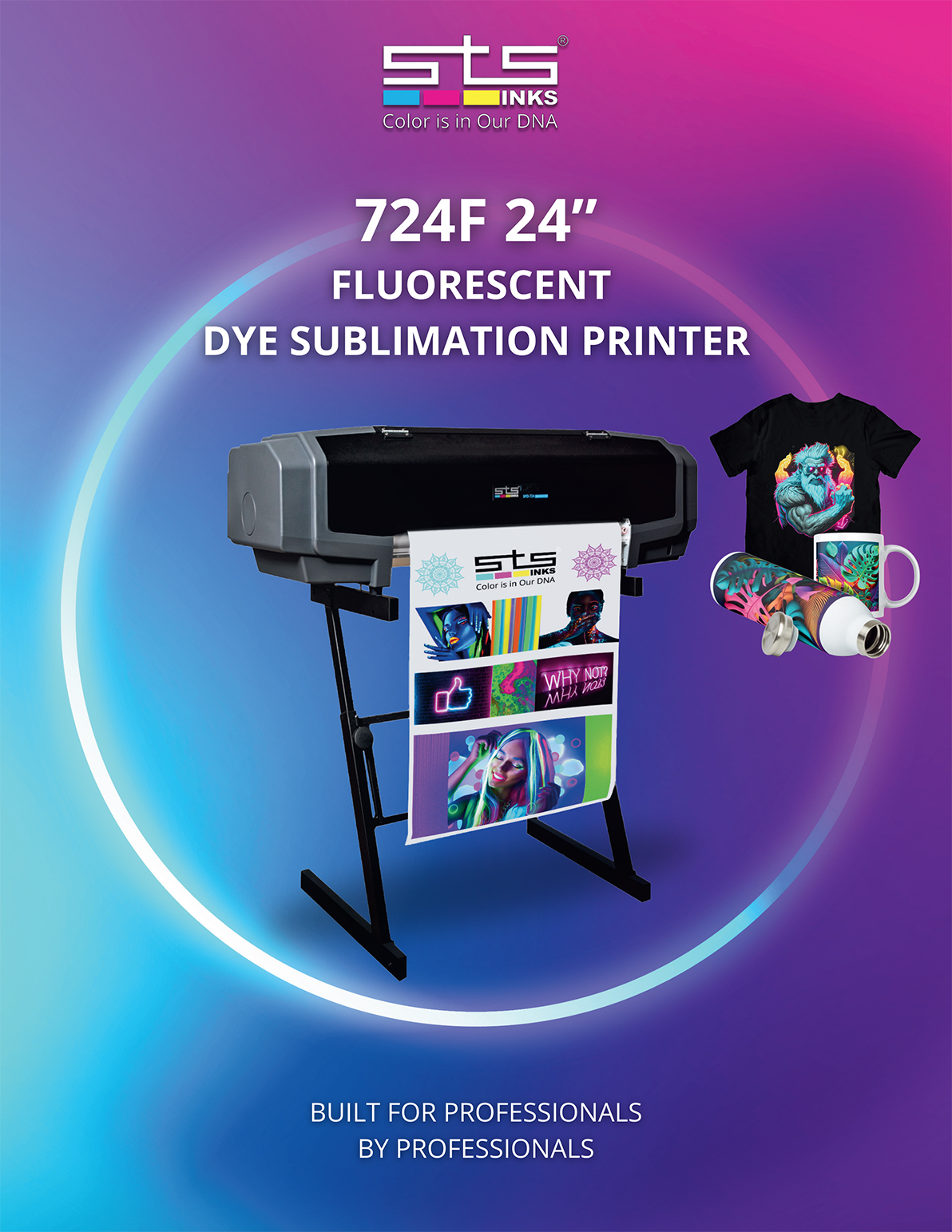 724F 24″ Fluorescent Dye Sublimation Printer