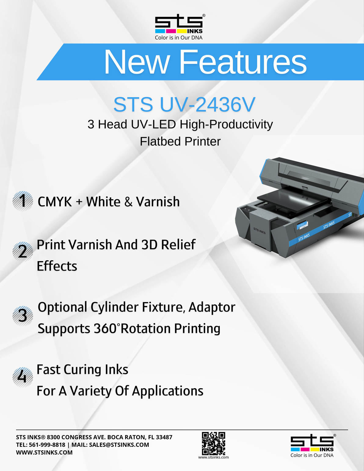 STS 2436 UV Flatbed Printer - New Features