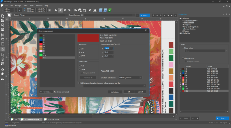 Different printers, same color